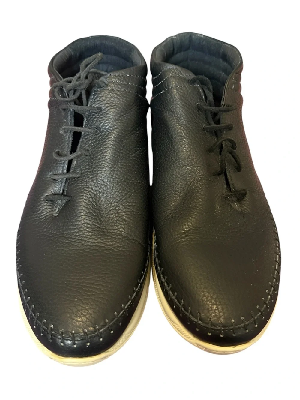 Filling Pieces Black Leather Chukka Boots Sneakers with Cream Sole Size 10.5